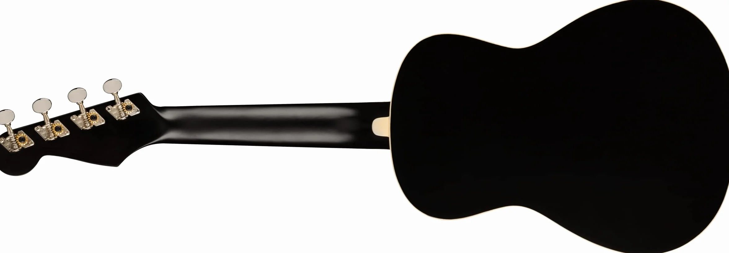 Fender Ukulele Tenore Avalon per Adulti e Bambini, Costruzione in Legno di Tiglio, Tastiera in Noce, Paletta Fender Stratocaster Classica, in Nero
