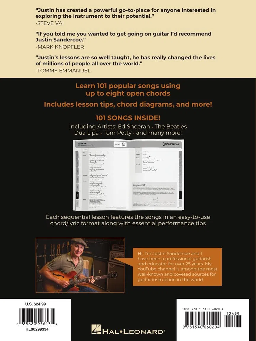 The JustinGuitar Easy Guitar Songbook: 101 Awesome Easy Songs You Can Play With Up to 8 Open Chords