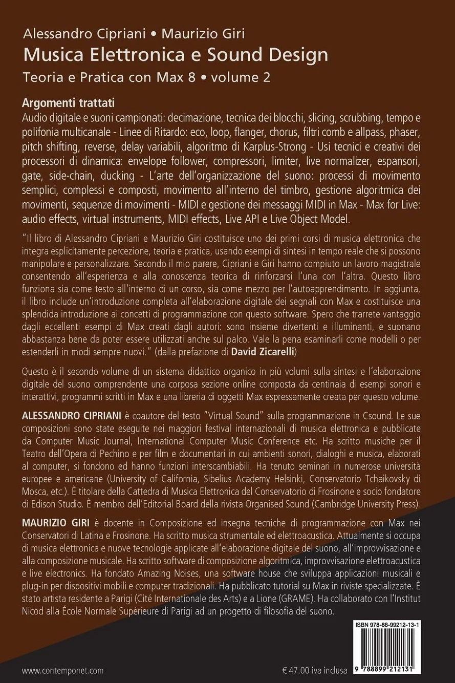 Musica elettronica e sound design. Teoria e pratica con Max 8 (Vol. 2)