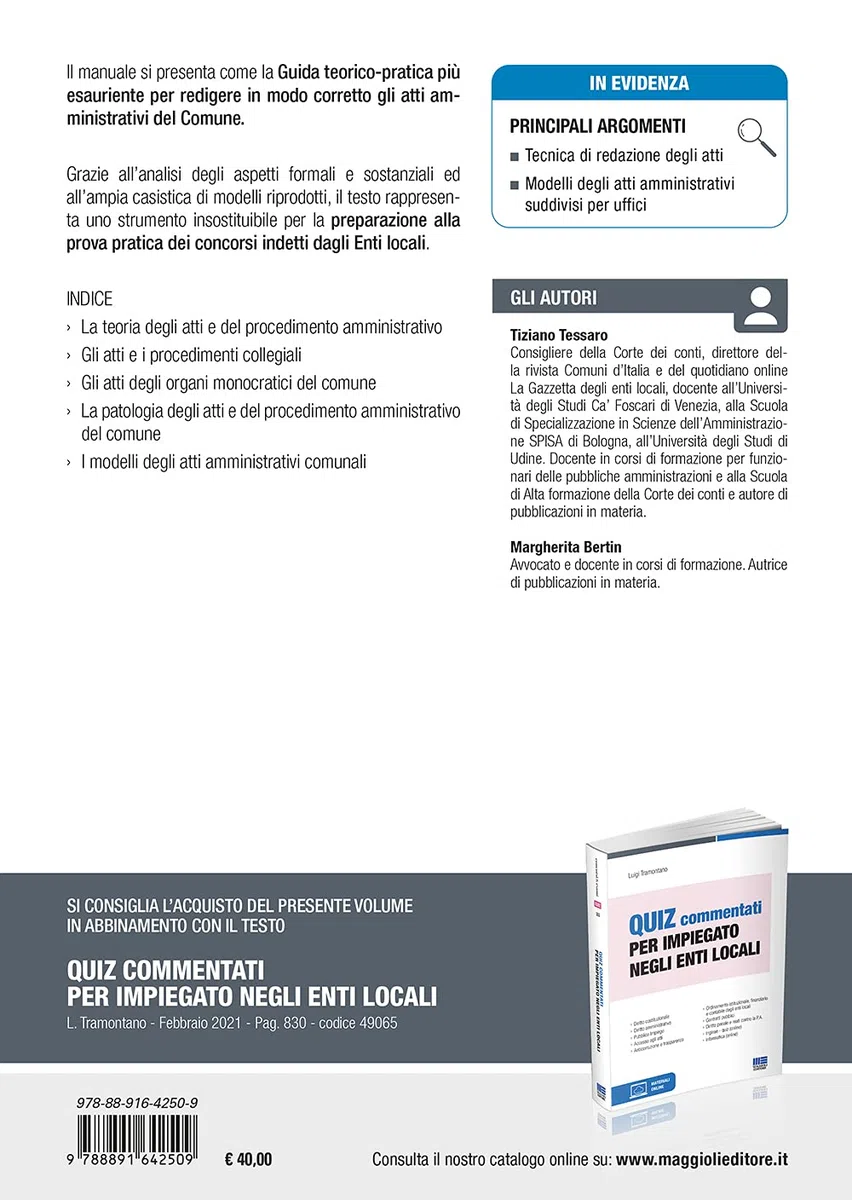Delibere, Ordinanze, Decreti, Determinazioni. Tecniche di redazione, schemi e modelli di atti amministrativi per la prova pratica dei concorsi