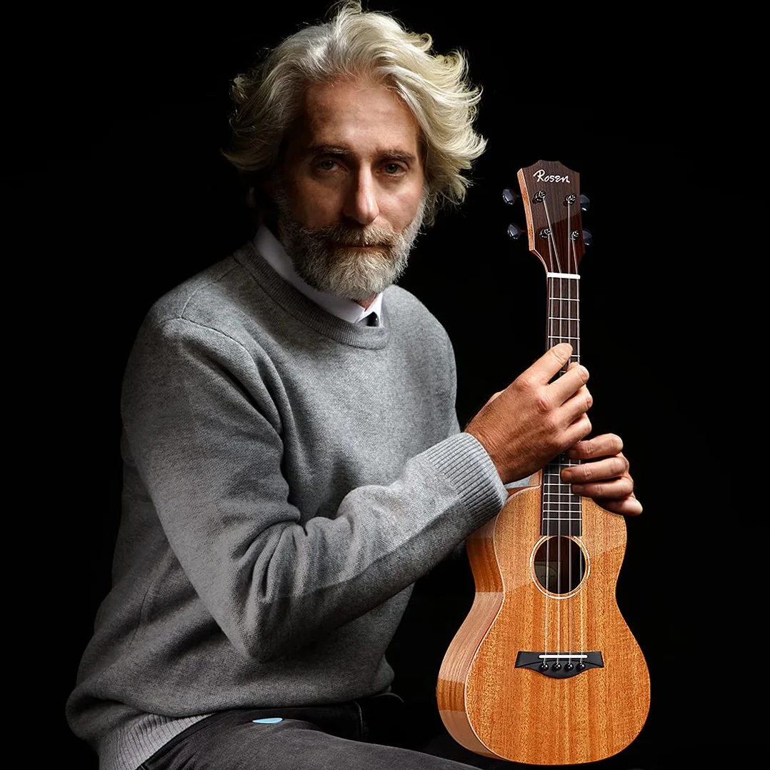 Rosen Ukulele tenore in mogano massiccio, 26 pollici, kit di base professionale con libro di testo Gig Bag Tuner Capo Picks Corde