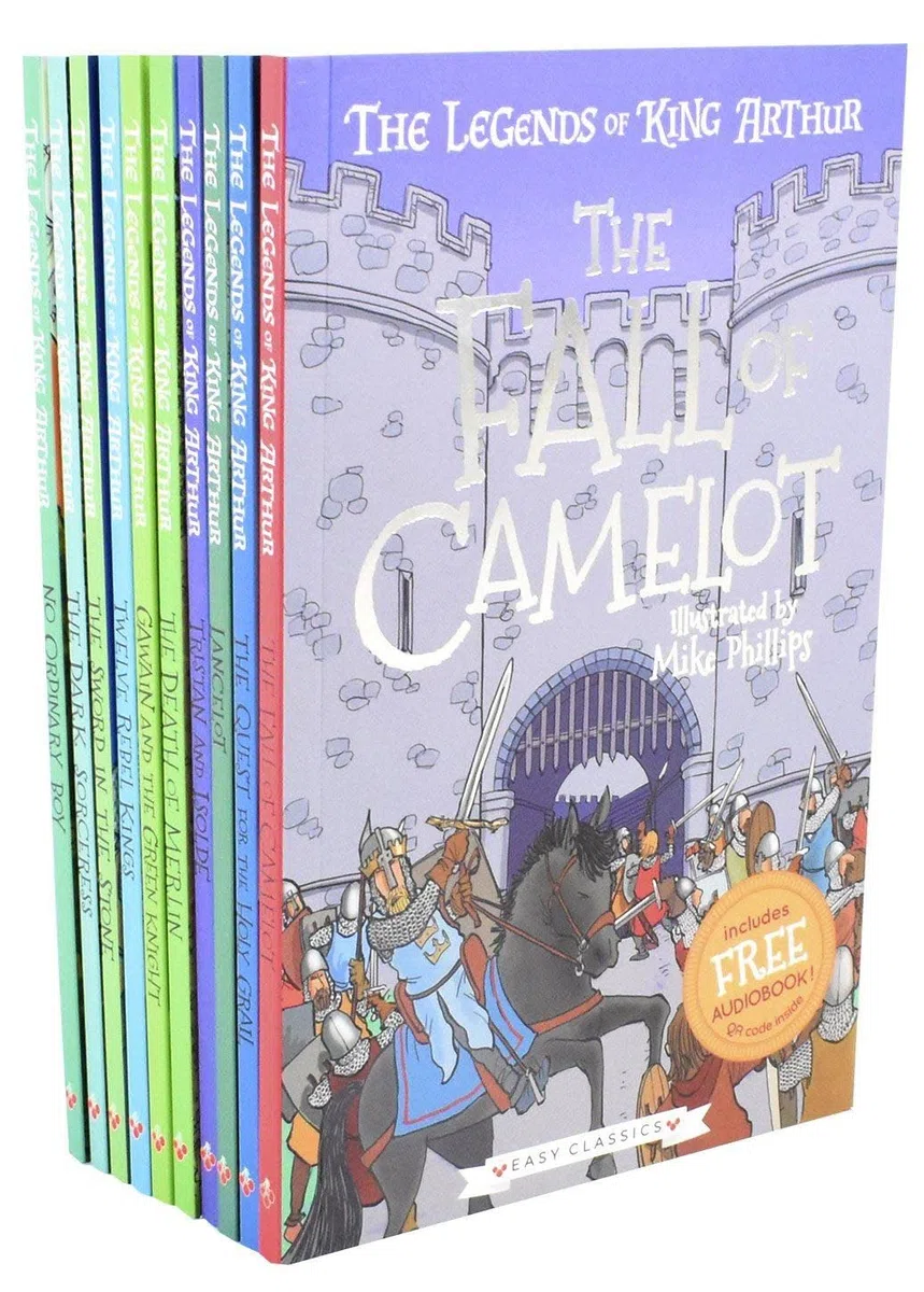The Legends of King Arthur: Merlin, Magic, and Dragons (Easy Classics) 10 Book Box Set (No Ordinary Boy, The Dark Sorceress, The Sword in the Stone … The Fall of Camelot)