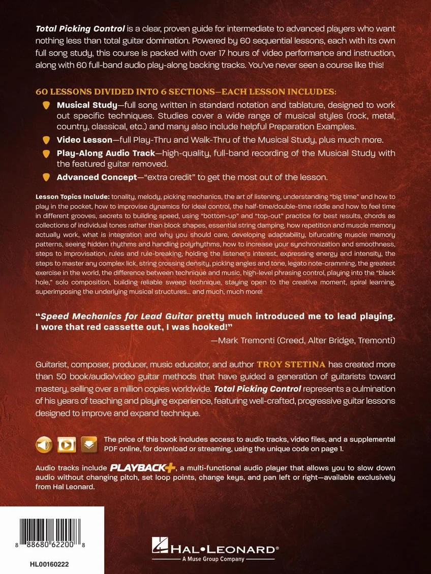 Total Picking Control: Expanded Speed Mechanics - Englische Ausgabe | Techniktraining mit 60 Lektionen für Rock- und Metal-Gitarristen | ... Refining, and Mastering Rock Guitar Technique