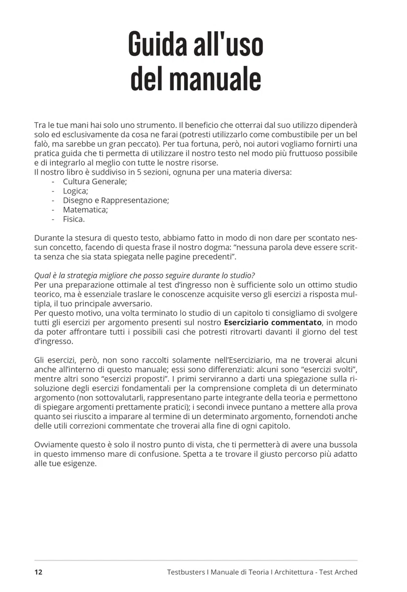 Testbusters Architettura Test Arched. Manuale di teoria