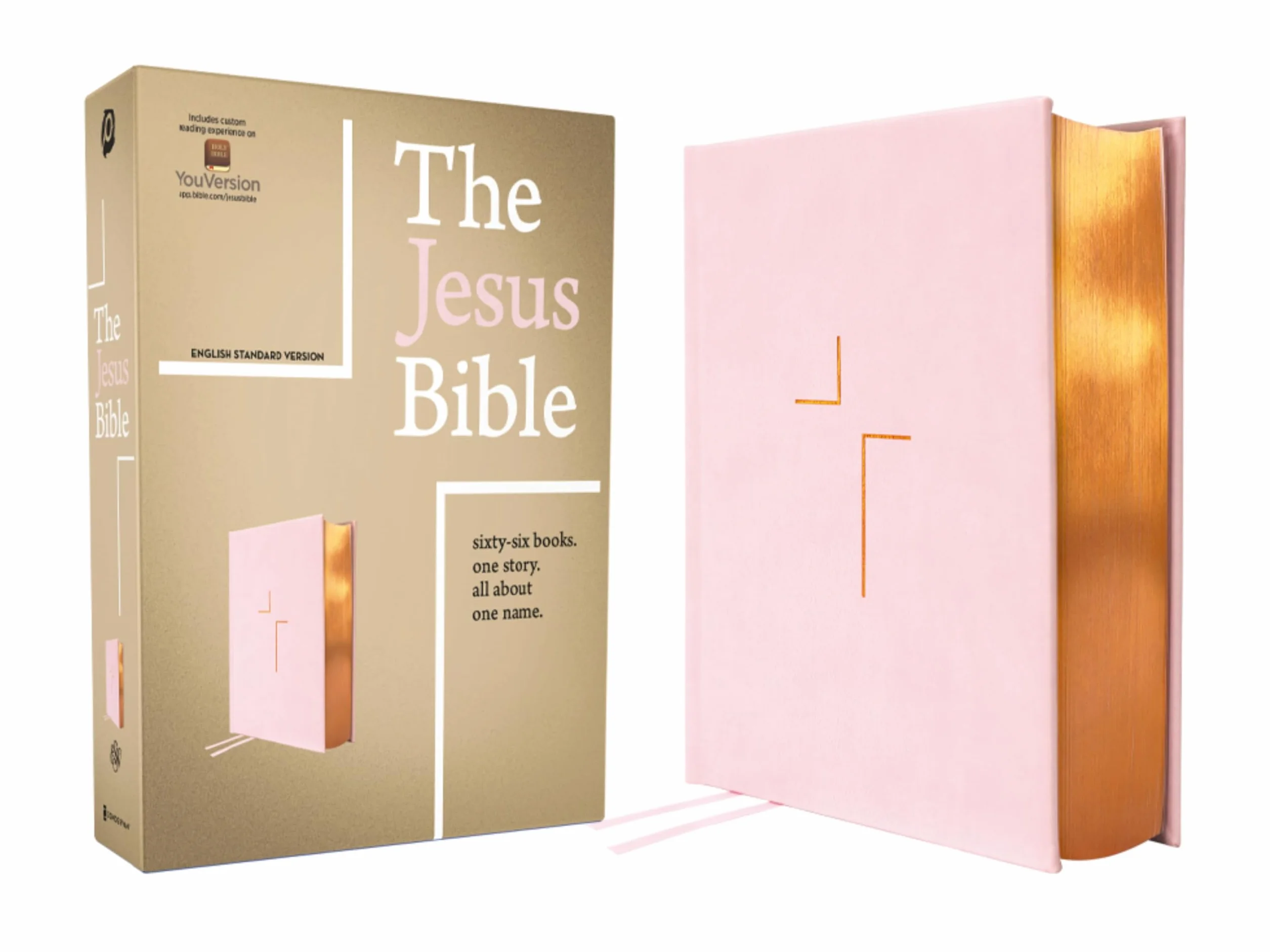 The Jesus Bible: Esv Edition, Leathersoft over Board, Pink