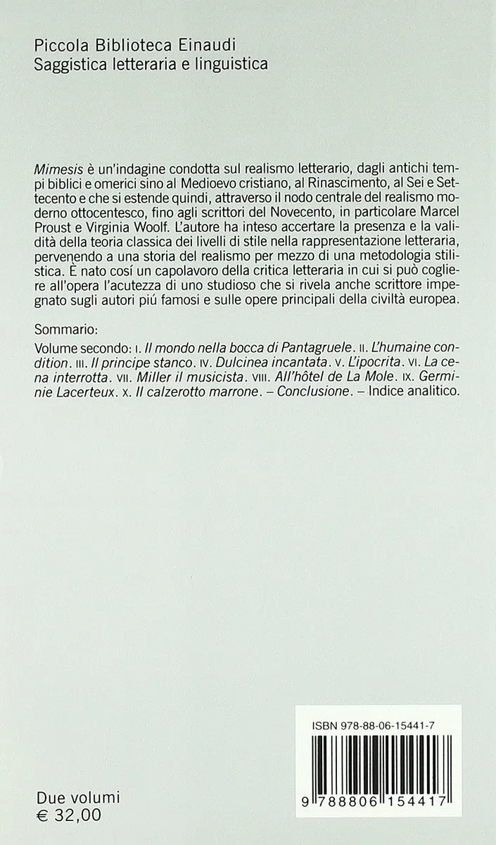 Mimesis. Il realismo nella letteratura occidentale. 2 Vol. [Due volumi indivisibili]