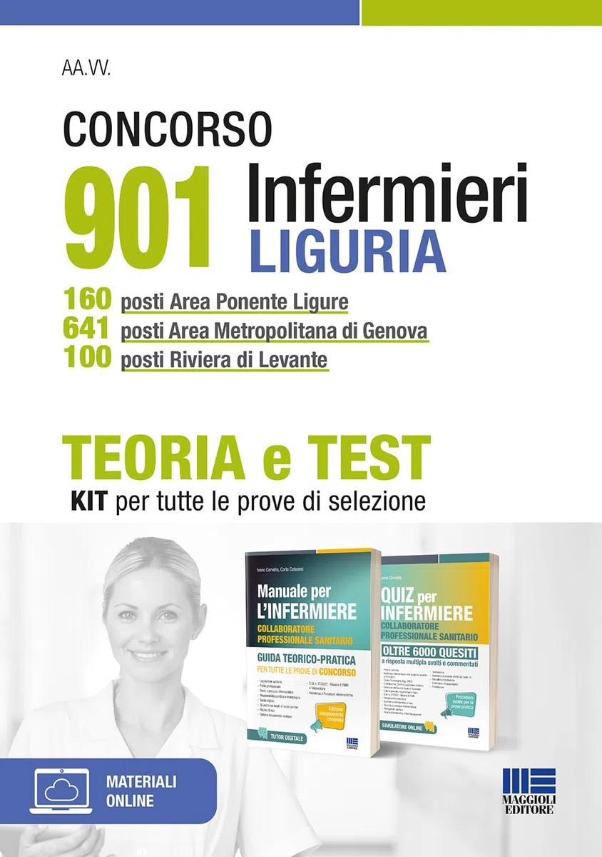 Concorso 901 infermieri Liguria. Kit. 160 posti area Ponente ligure, 641 posti area metropolitana di Genova, 100 posti riviera di Levante