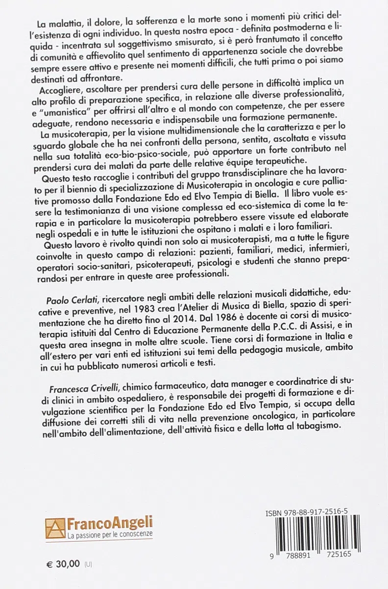 Musicoterapia in oncologia e nelle cure palliative. Prendersi cura dell'altro con uno sguardo sistemico-complesso