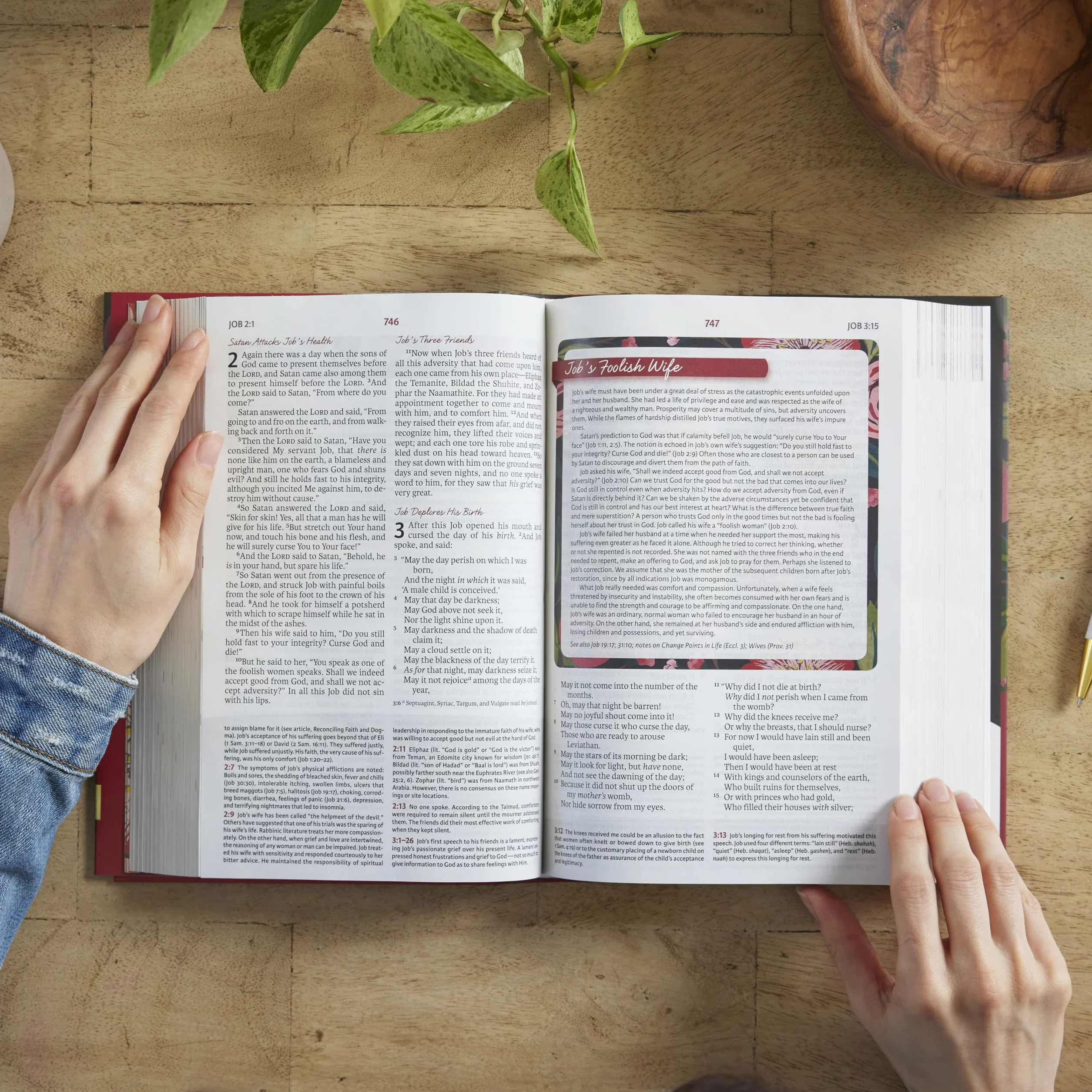 NKJV, The Woman's Study Bible, Cloth over Board, Pink Floral, Red Letter, Full-Color Edition: Receiving God's Truth for Balance, Hope, and Transformation