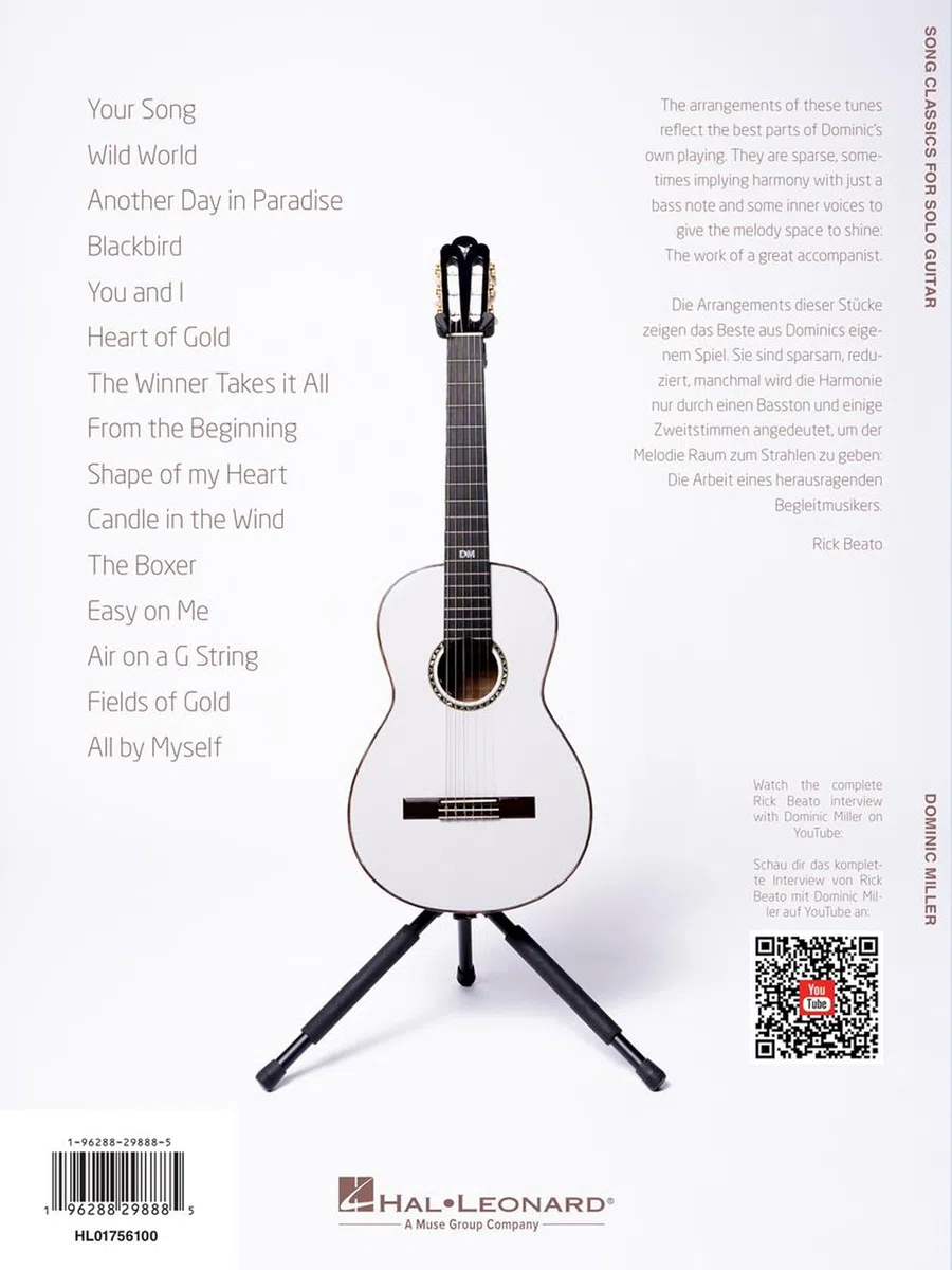 Song Classics for Solo Guitar - Arranged by Dominic Miller