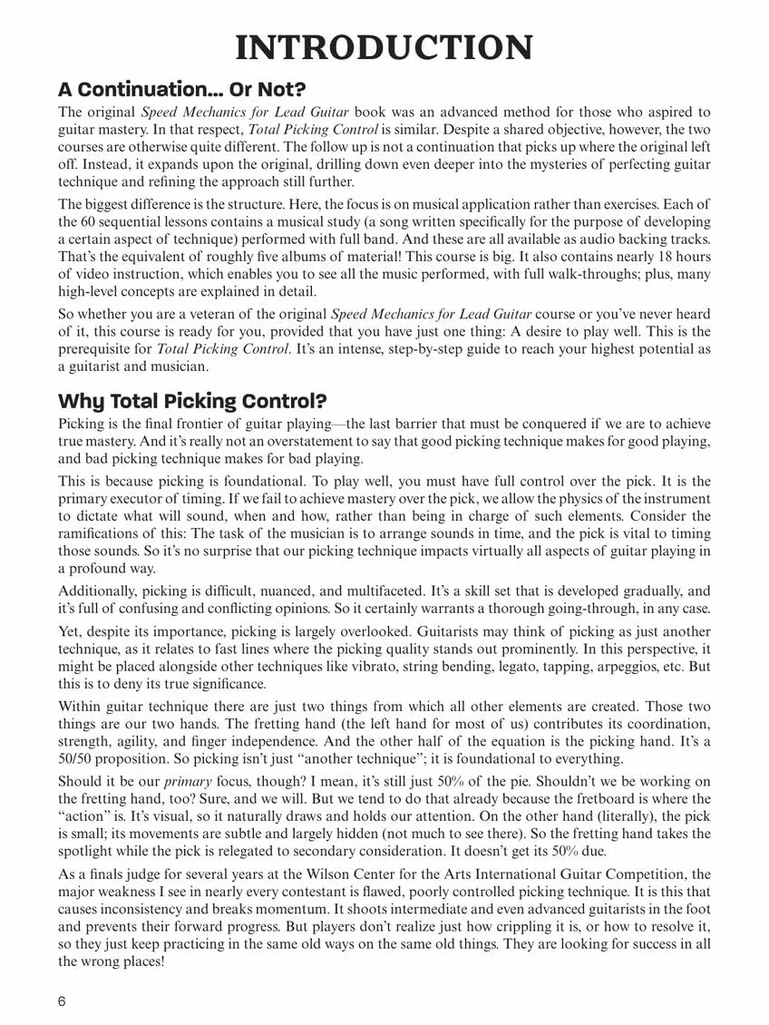 Total Picking Control: Expanded Speed Mechanics - Englische Ausgabe | Techniktraining mit 60 Lektionen für Rock- und Metal-Gitarristen | ... Refining, and Mastering Rock Guitar Technique