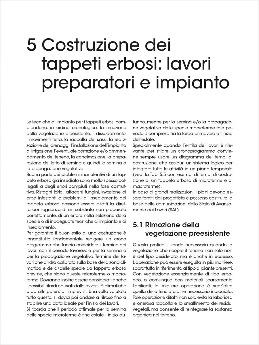 Tappeti erbosi. Costruzione e manutenzione